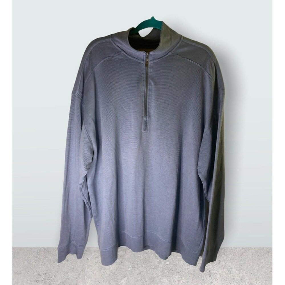 Jamaica Jaxx Quarter Zip Pullover steel blue long sleeve 2XL